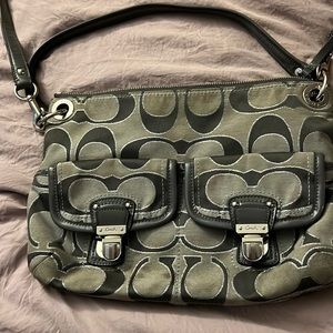 Coach gray silver crossbody or shoulder bag
